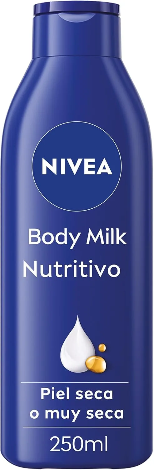 NIVEA ▫️ Body Milk Nourishing (1 x 250 ml), leite corporal hidratante de 72 horas, hidratante corporal com óleo de amêndoas e ácido hialurónico, para pele seca.
