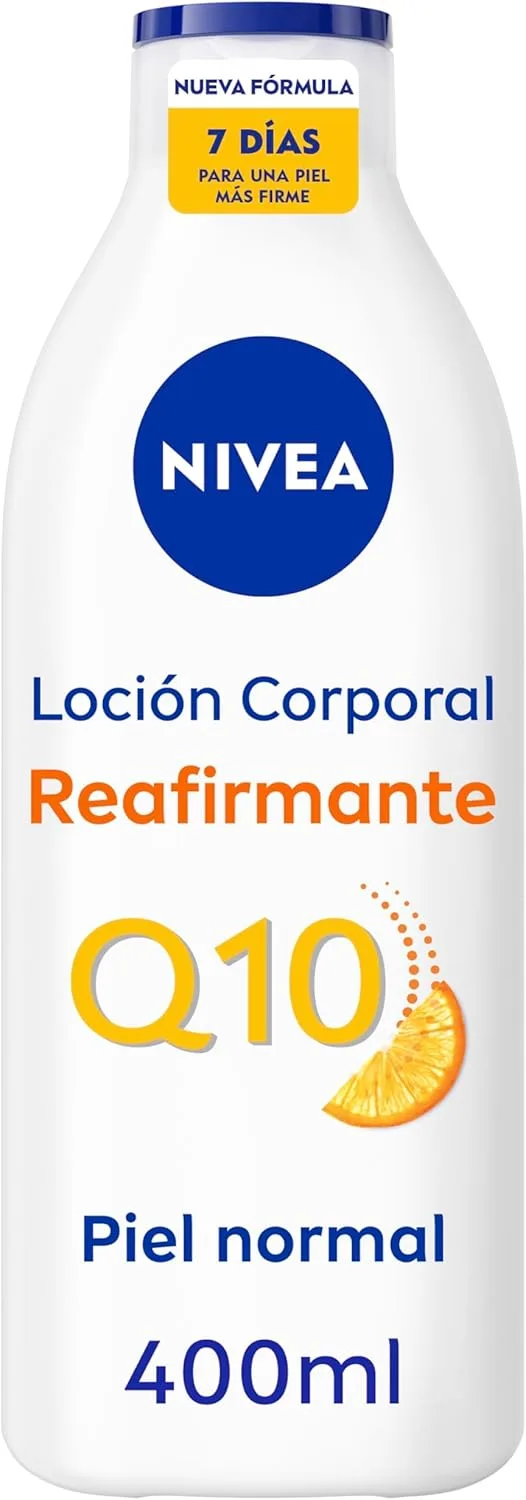 NIVEA ▫️ Q10 Loção Corporal Reafirmante (1 x 400 ml), creme hidratante corporal com efeito de 72 horas para pele normal, creme corporal reafirmante com Collagen Boost Complex, vitamina C e Q10 puro
