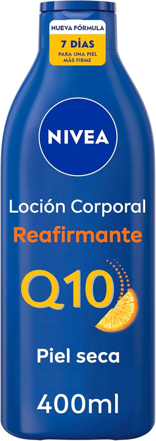 NIVEA ▫️ Q10 Body Milk Reafirmante (1 x 400 ml), creme hidratante corporal com efeito de 72 horas para pele seca, creme reafirmante corporal com Collagen Boost Complex, vitamina C e Q10 puro