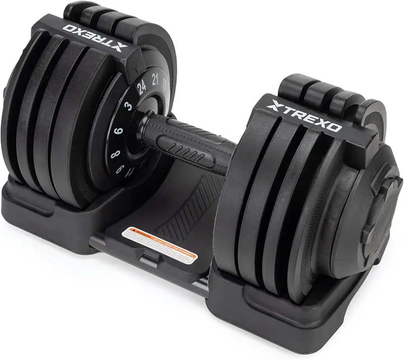 TREXO ▫️ Haltere 18|24|32|40 kg com botão de ajuste do peso Haltere de fitness em ferro com pega ergonómica antiderrapante