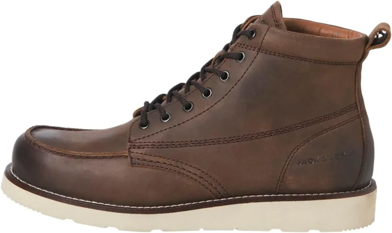 JACK & JONES ▫️ Jfwtoronto Leather Boot Styd Ln Jfwtoronto - Botas de couro para homem
