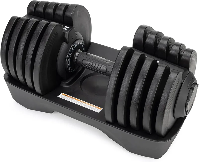 TREXO ▫️ Halteres de 18|24|32|40 kg com botão de ajuste de peso – Halteres de ferro para fitness com pega ergonómica antiderrapante
