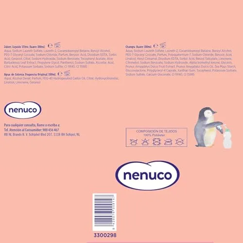 Nenuco ▫️ Pack Bebé - Mochila de Passeio Pinguim, com gama completa: colónia, sabonete, champô, 3 x 200 ml 3