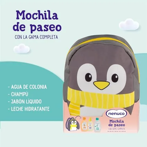 Nenuco ▫️ Pack Bebé - Mochila de Passeio Pinguim, com gama completa: colónia, sabonete, champô, 3 x 200 ml 4