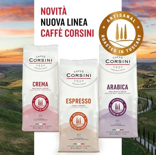 CAFFÈ CORSINI 1950 ▫️ Caffè Corsini - Café em Grão 1 kg para Expresso, Mistura Clássica de Arábica e Robusta, Torra Média-Escura, Café de Corpo Intenso com Aroma Envolvente, Origem: América do Sul e África. 5