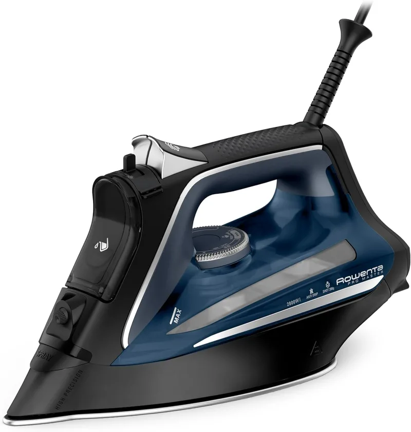 Rowenta ▫️ Pro Master, Ferro a vapor, 2800 W, jato de vapor de 200 g/min, distribuição potente de vapor e ponta de alta precisão, resultados profissionais, poupança de energia, DW8209F0