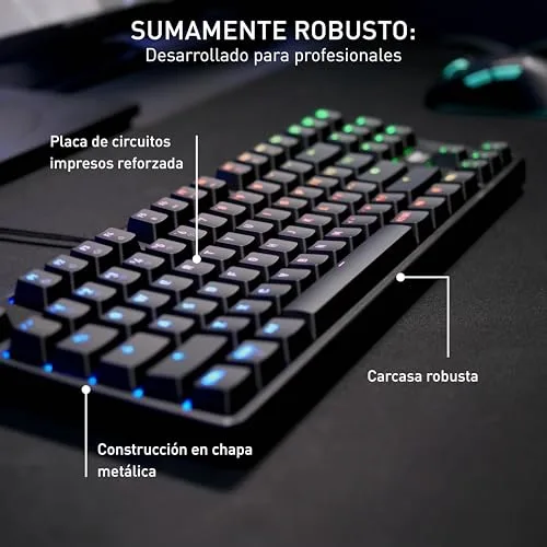 CHERRY ▫️ XTRFY K4V2 TKL, Teclado para jogos com fio, sem teclado numérico, disposição francesa (AZERTY), iluminação RGB, interruptores mecânicos MX2A RED, preto 4