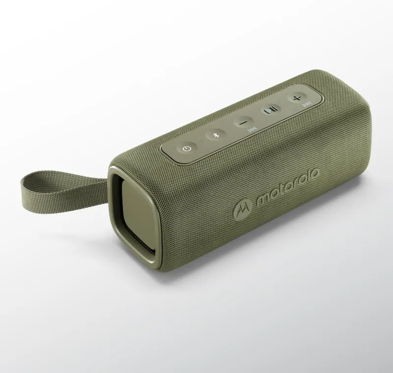 Motorola Sound ▫️ Altifalante sem fios Bluetooth ROKR 600 - Som potente de 30 W, resistente à água e ao pó, função Broadcast para ligar mais de 20 altifalantes, 6 horas de reprodução, verde