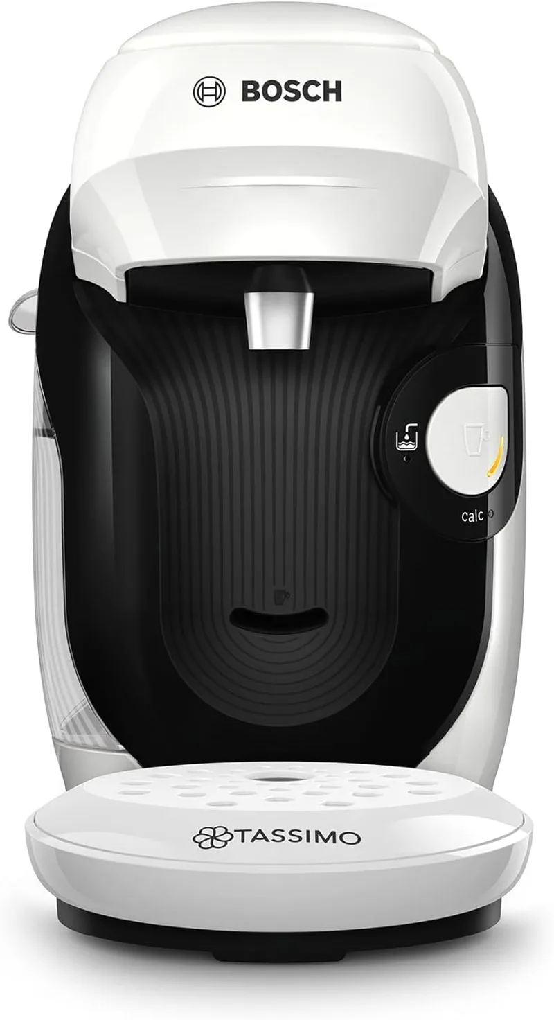 Bosch ▫️ Máquina de café multibebidas Tassimo Happy Friendly, até 70 bebidas, OneTouch, preparação individual, design compacto, Intellibrew, branco, TAS114E