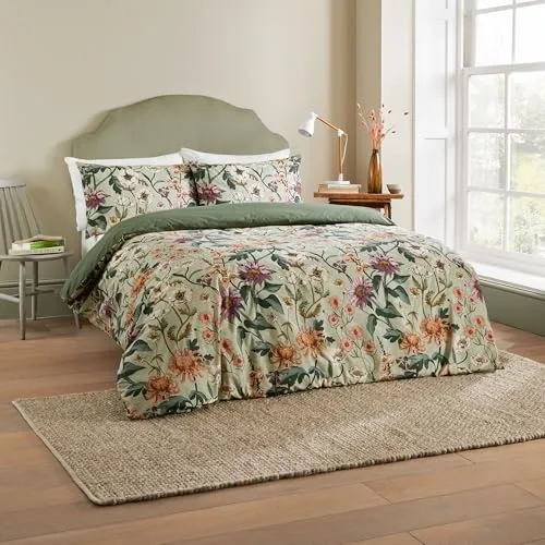 furn. ▫️ Conjunto de edredão com padrão botânico Wylder Nature Wallflower - Verde celadon - Duplo 4