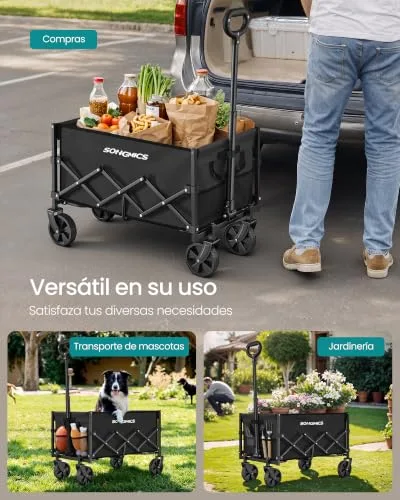 SONGMICS ▫️ Carrinho de jardim dobrável capacidade de carga de 120 kg, 90 L 5