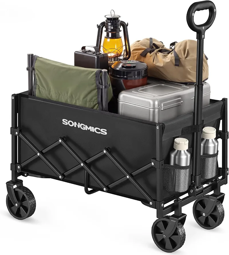 SONGMICS ▫️ Carrinho de jardim dobrável capacidade de carga de 120 kg, 90 L