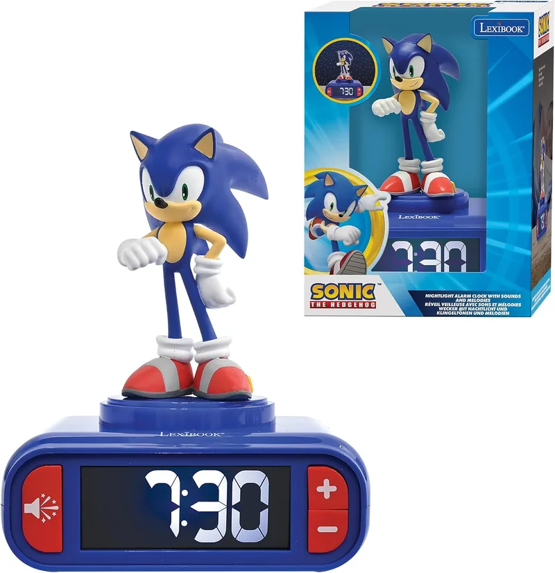 LEXIBOOK ▫️ Despertador Sonic com Luz Noturna, RL800SN