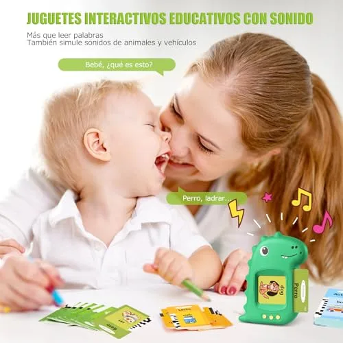 VISATOR ▫️ Cartões Flash com voz em espanhol – Brinquedos para crianças a partir dos 3 anos (Verde) 4