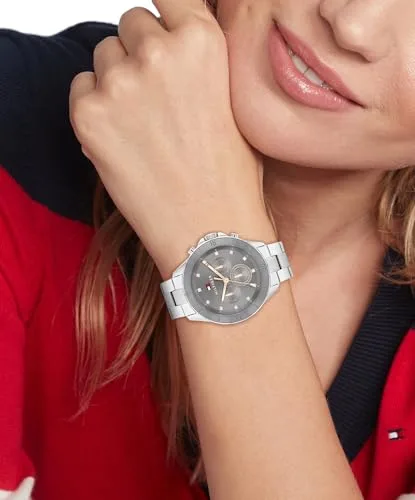 Tommy Hilfiger ▫️ Relógio analógico multifunções de quartzo para mulher, com braceletes em aço inoxidável 4