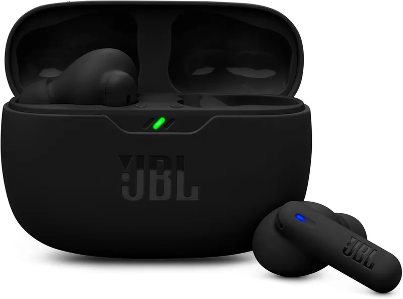 JBL ▫️ Wave Beam 2, Auscultadores sem fios com cancelamento de ruído, Preto | Bluetooth 5.3, até 40 horas de autonomia, som Pure Bass, Smart Ambient, conexão multiponto