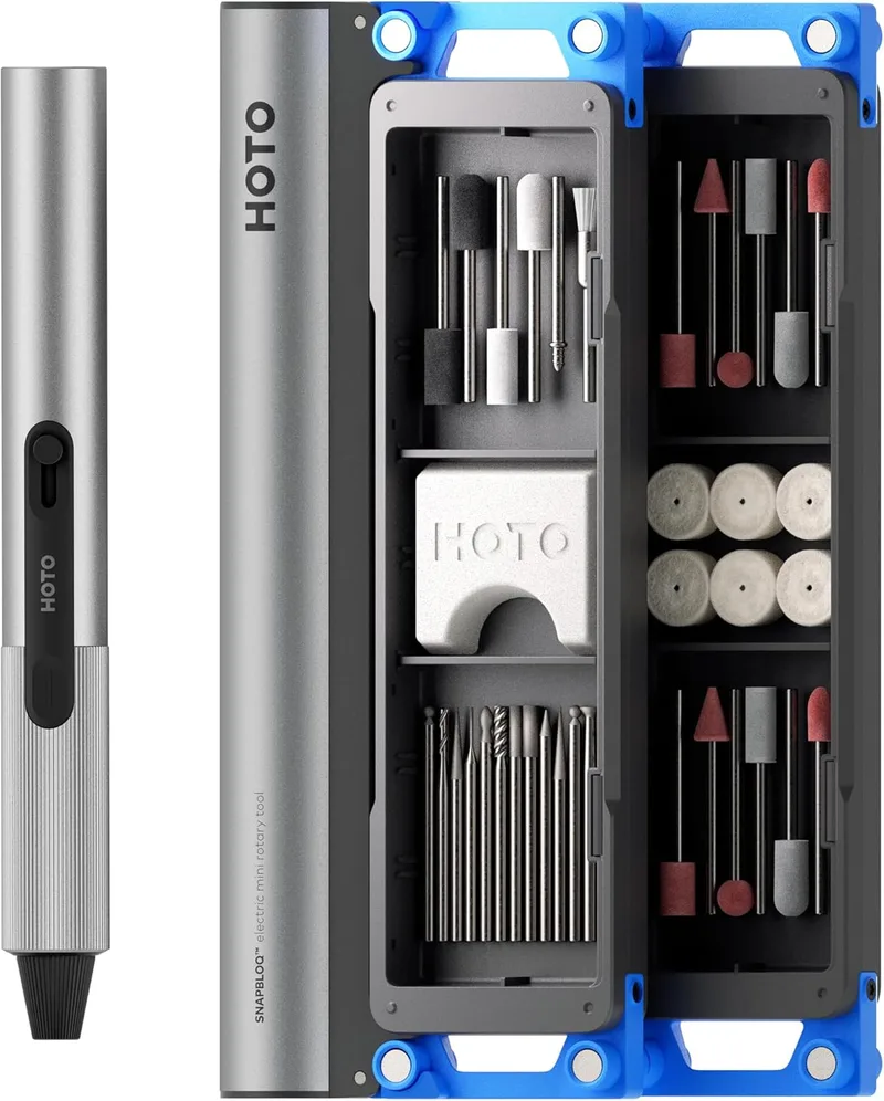 HOTO ▫️ SNAPBLOQ R-A04 Mini Kit de Ferramenta Rotativa Sem Fios | Velocidade Variável de 22 000 RPM, 38 Acessórios para Lixar, Gravar, Perfurar e Polir, Ferramenta Elétrica para Bricolage