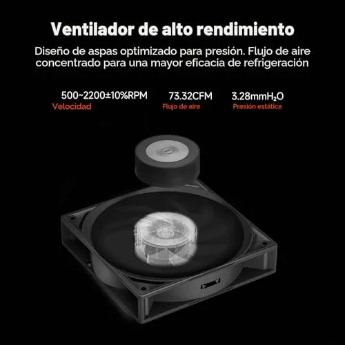 PCCOOLER ▫️ Dissipador de CPU CPS RT500 Digital BK Dissipador com ecrã digital, TDP 245 W, 5 tubos de calor de 6 mm com ventoinhas FDB de 120 mm, compatível com AMD AM4/AM5, Intel LGA 115X/1200/1700/1851 5