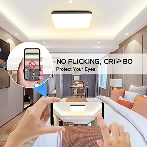 OUILA ▫️ Luminária de teto LED, 20 W, 2000 lm, 4000 K, Luminárias de teto, IP44, Branco Natural, Quadrada, Ultrafina, Luminária LED de teto para sala, casa de banho, varanda, quarto, corredor e cozinha 4