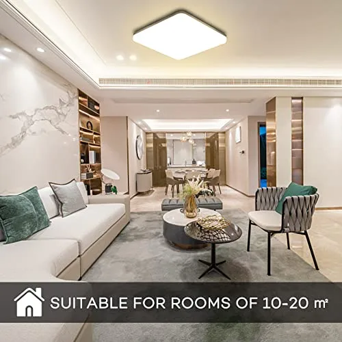 OUILA ▫️ Luminária de teto LED, 20 W, 2000 lm, 4000 K, Luminárias de teto, IP44, Branco Natural, Quadrada, Ultrafina, Luminária LED de teto para sala, casa de banho, varanda, quarto, corredor e cozinha 6
