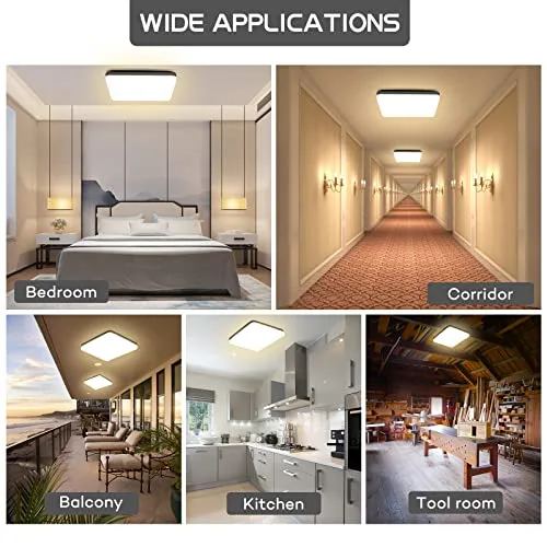 OUILA ▫️ Luminária de teto LED, 20 W, 2000 lm, 4000 K, Luminárias de teto, IP44, Branco Natural, Quadrada, Ultrafina, Luminária LED de teto para sala, casa de banho, varanda, quarto, corredor e cozinha 7