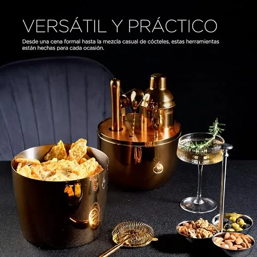 MasterPro ▫️ The Drop - Conjunto de 6 peças para coquetelaria em aço inoxidável - Elegante, resistente e multifuncional - Presente ideal (Natal, Páscoa, casamento) - Caixa de presente incluída 4