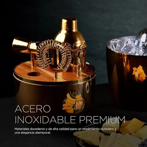 MasterPro ▫️ The Drop - Conjunto de 6 peças para coquetelaria em aço inoxidável - Elegante, resistente e multifuncional - Presente ideal (Natal, Páscoa, casamento) - Caixa de presente incluída 5