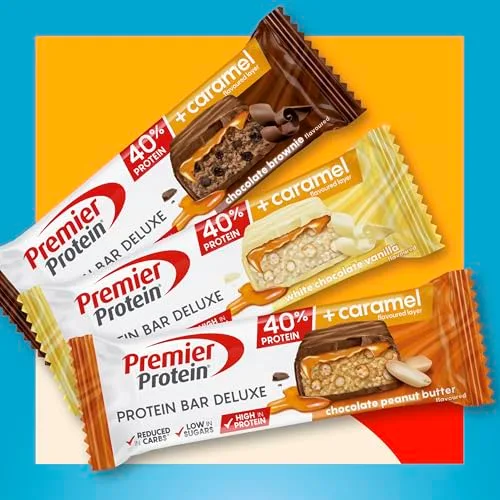 Premier Protein ▫️ Barra Proteica Deluxe 40% - Caixa com vários sabores - 15 x 50 g - Baixo teor de açúcar - Baixo teor de hidratos de carbono - sem óleo de palma 2