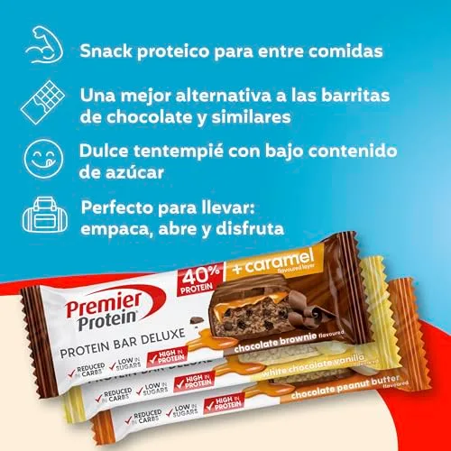 Premier Protein ▫️ Barra Proteica Deluxe 40% - Caixa com vários sabores - 15 x 50 g - Baixo teor de açúcar - Baixo teor de hidratos de carbono - sem óleo de palma 4