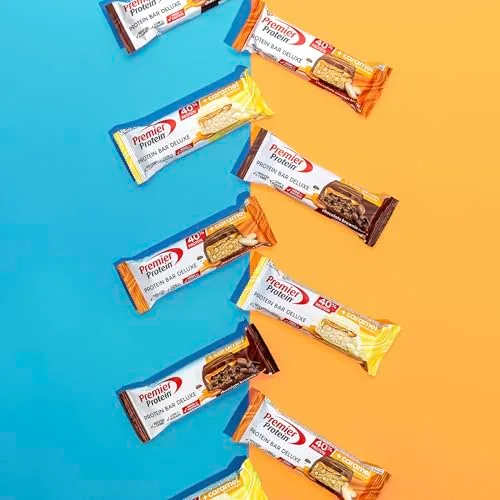 Premier Protein ▫️ Barra Proteica Deluxe 40% - Caixa com vários sabores - 15 x 50 g - Baixo teor de açúcar - Baixo teor de hidratos de carbono - sem óleo de palma 5