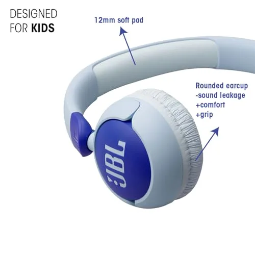 JBL ▫️ Junior 320, Auscultadores supra-auriculares para crianças, azul 2