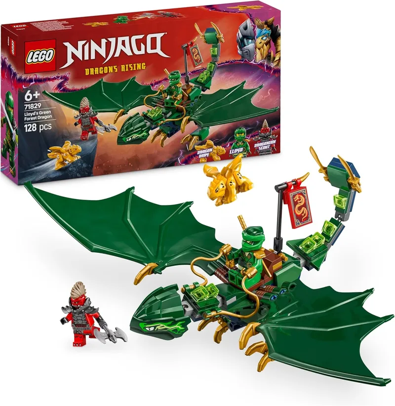 Brinquedo de construção LEGO Ninjago Ninjago Floresta do Lloyd do Dragão Verde, Conjunto Ninja com 2 Minifiguras com Catana e Armas, Prenda para Rapazes e Raparigas a partir dos 6 anos 71829