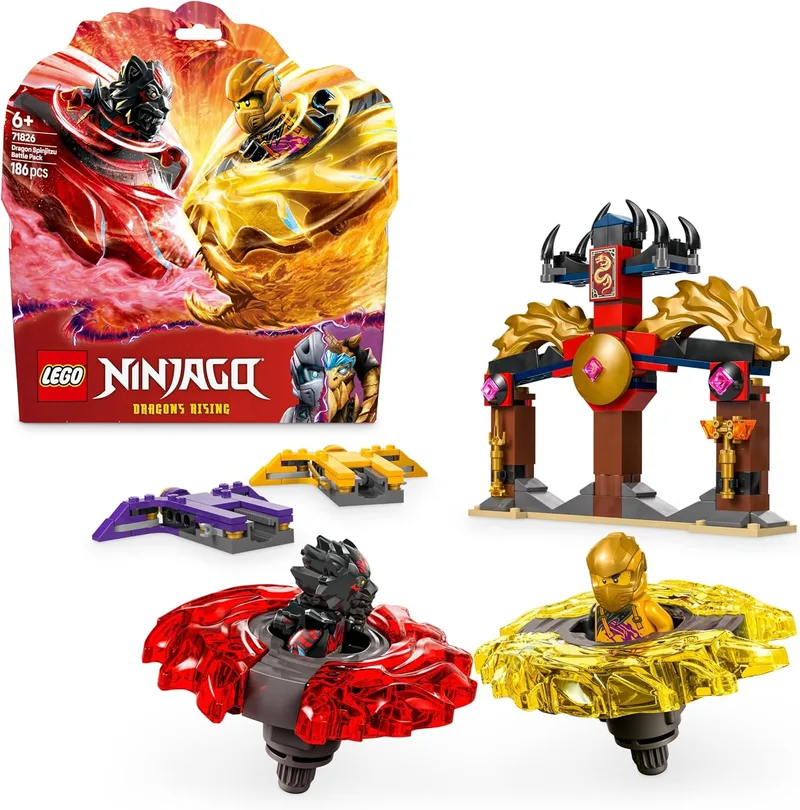LEGO ▫️ Pacote de Combate Ninjago: Dragão de Brinquedo Spinjitzu, Conjunto de Peças para Brincar com 2 Minifiguras e Armas Ninja, Brinquedos de Construção para Rapazes e Raparigas a partir dos 6 anos 71826