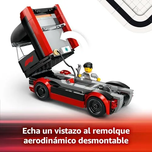 LEGO ▫️ City Camião de F1 com Carros de F1 RB20 e AMR24, 2 maquetes de veículos de Fórmula 1 da Red Bull e da Aston Martin, 2 minifiguras de pilotos e 3 membros da equipa, presente para meninos e meninas a partir dos 8 anos 60445 3