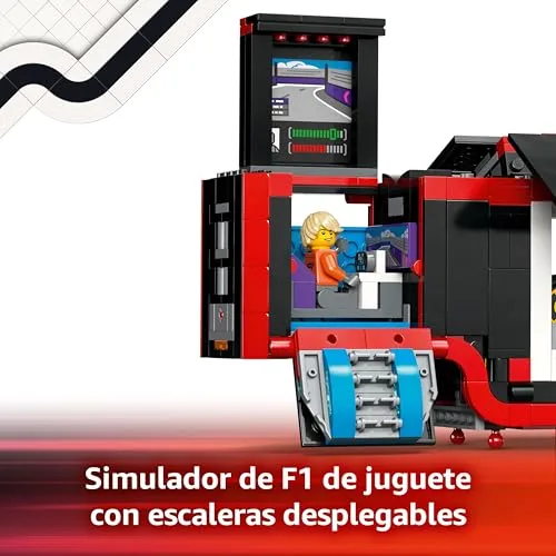 LEGO ▫️ City Camião de F1 com Carros de F1 RB20 e AMR24, 2 maquetes de veículos de Fórmula 1 da Red Bull e da Aston Martin, 2 minifiguras de pilotos e 3 membros da equipa, presente para meninos e meninas a partir dos 8 anos 60445 5