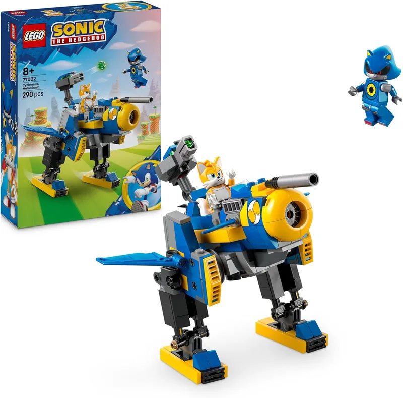 LEGO ▫️ Sonic The Hedgehog: Ciclón vs. Metal Sonic, Brinquedo Robótico com 2 Personagens da Saga de Videojogos Inc. – Tails, Presente para Crianças e Jovens a partir dos 8 Anos 77002