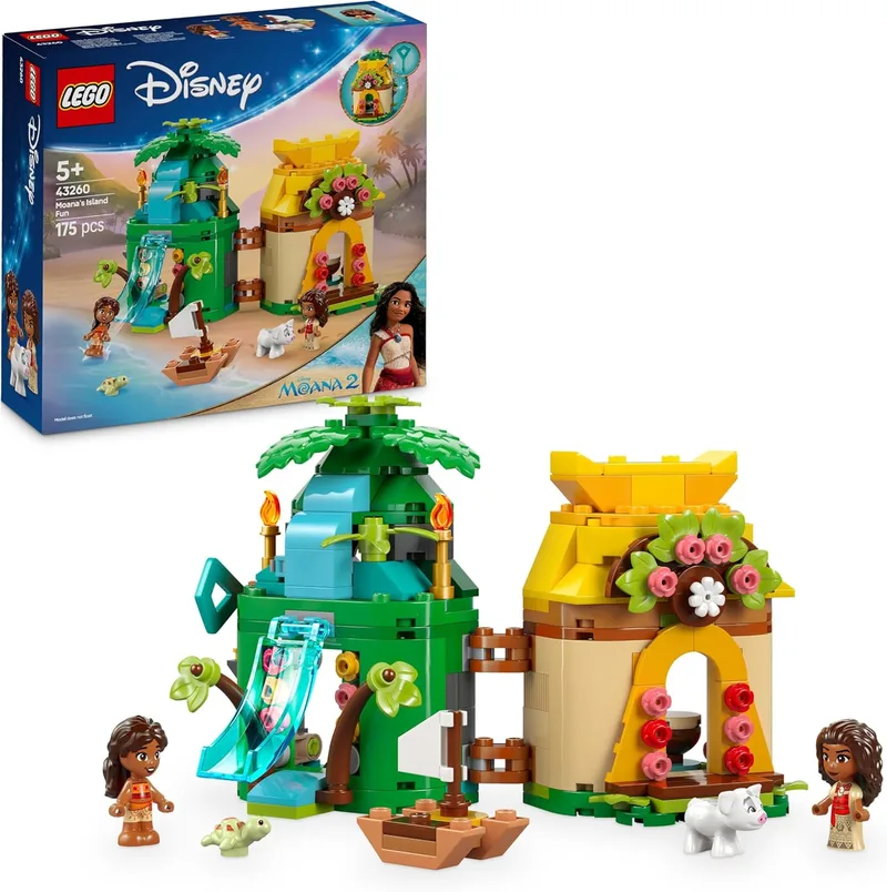LEGO | Disney Vaiana 2 Ilha Divertida com Vaiana - Brinquedo para Crianças com Casa de Bonecas, 2 Micro Bonecas Inc. Simea, Escorrega e Acessórios - Prenda de Aniversário para Raparigas a partir dos 5 anos 43260