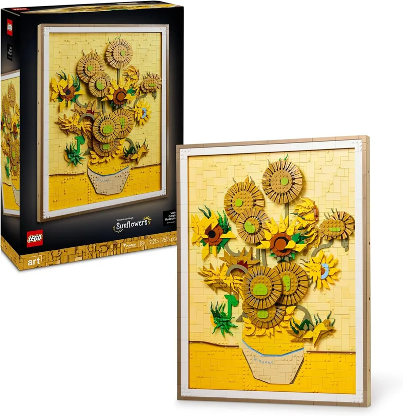 LEGO ▫️ Art Vincent van Gogh: Os Girassóis, Maquete 3D para Montar para Adultos, inspirada numa obra de arte, Flores Artificiais e Decoração de Interior, Construção Criativa, Presente para Mulheres e Homens 31215