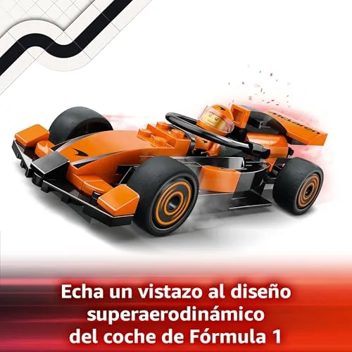 LEGO ▫️ City Piloto de F1 com Carro McLaren, Brinquedo de Construção com Mini-veículo de Fórmula 1 e Minifigura para Jogos de Corridas, Presente de Aniversário para Meninos e Meninas a partir dos 6 Anos 60442 3