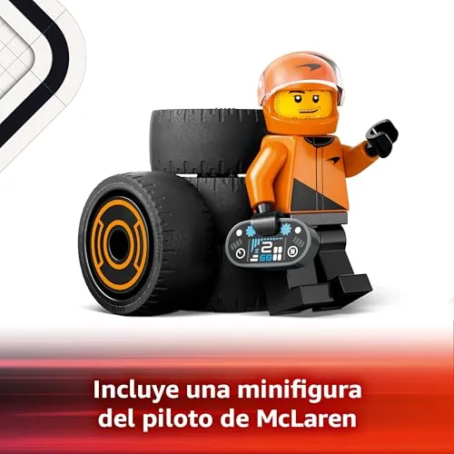 LEGO ▫️ City Piloto de F1 com Carro McLaren, Brinquedo de Construção com Mini-veículo de Fórmula 1 e Minifigura para Jogos de Corridas, Presente de Aniversário para Meninos e Meninas a partir dos 6 Anos 60442 4