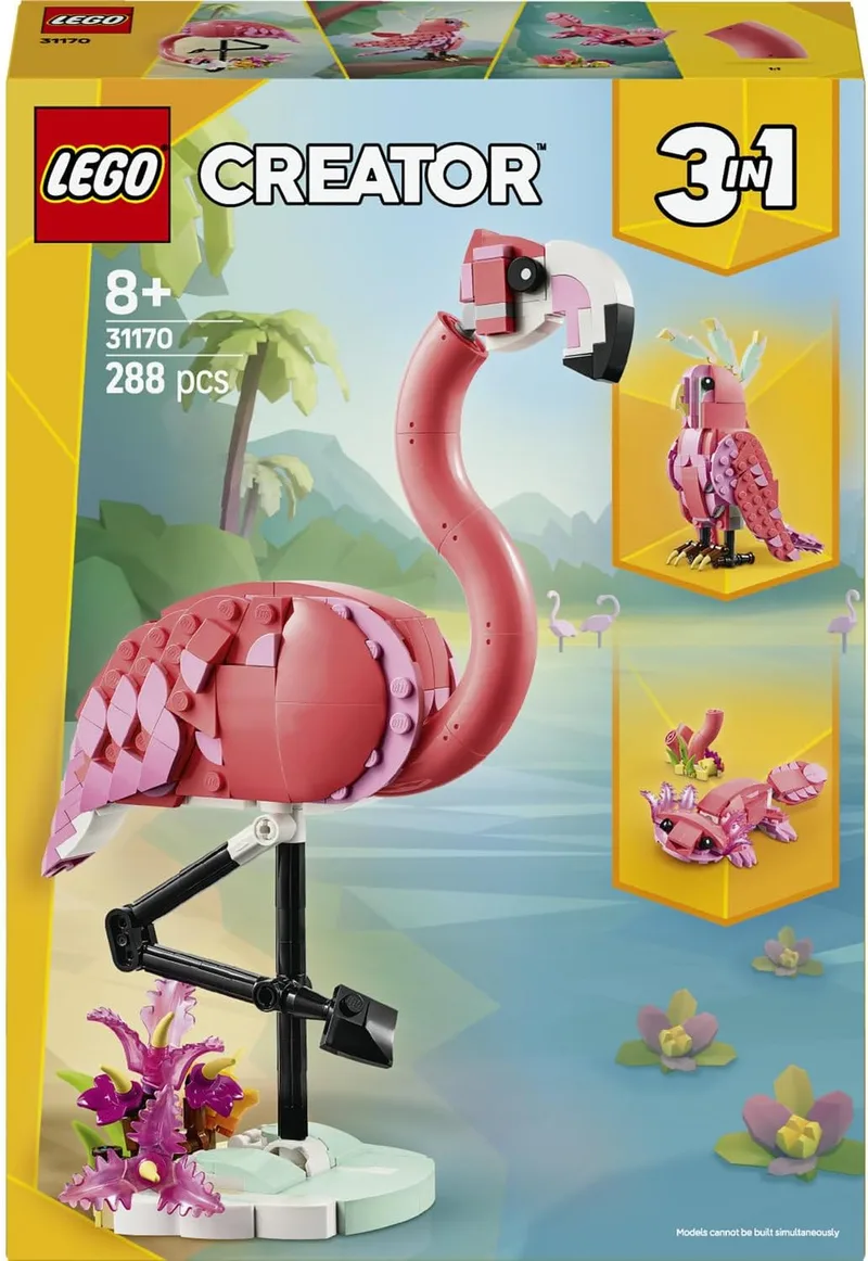 LEGO ▫️ Creator 3 em 1 Fauna Selvagem: Flamingo Rosa 31170