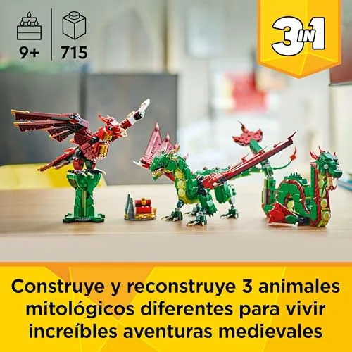 LEGO ▫️ Creator 3 em 1 Dragão Medieval 31161 2