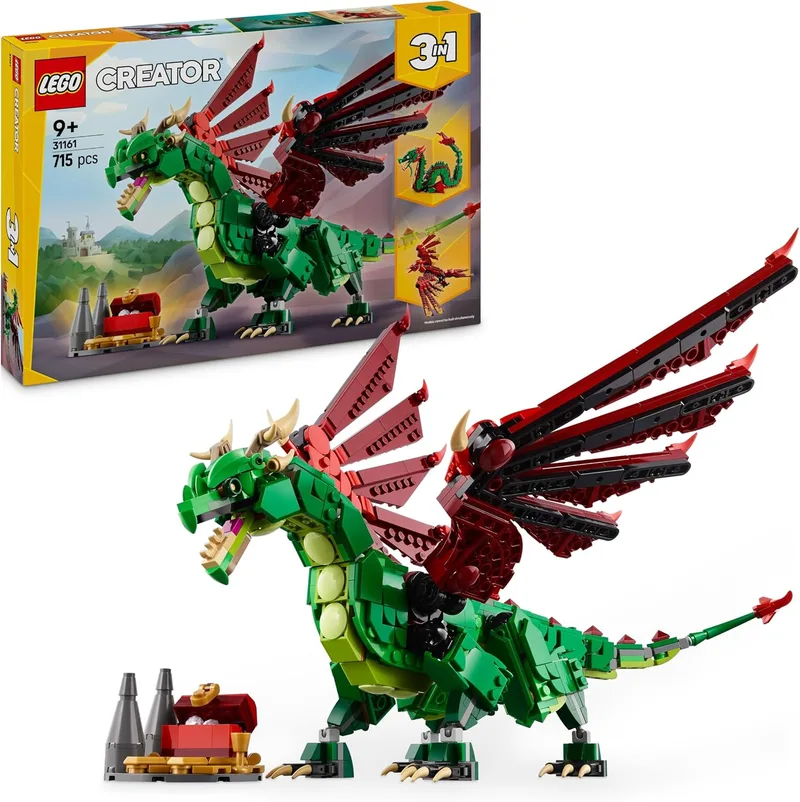 LEGO ▫️ Creator 3 em 1 Dragão Medieval 31161