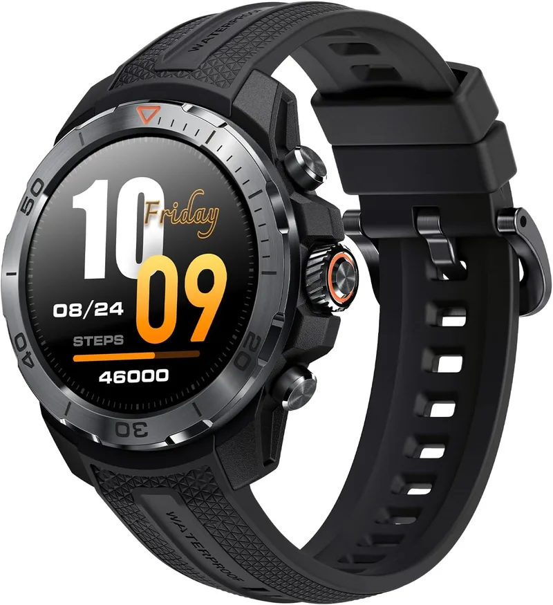 Mibro ▫️ Watch GS Explorer 10ATM Waterproof, 2025 Novo Smartwatch Militar Masculino com GPS, 150 Modos Desportivos, Notificações, Altímetro, Barómetro, Smartwatch para Android iOS (Ink Black)