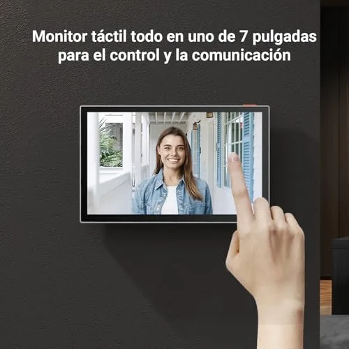 EZVIZ ▫️ Sistema de intercomunicação com videoporteiro Wi-Fi 1080P, monitor tátil a cores de 7'', campainha com videovisor de 2 fios, desbloqueio remoto,Áudio bidirecional, banda dupla (2,4/5 GHz), design fino, CP5 4