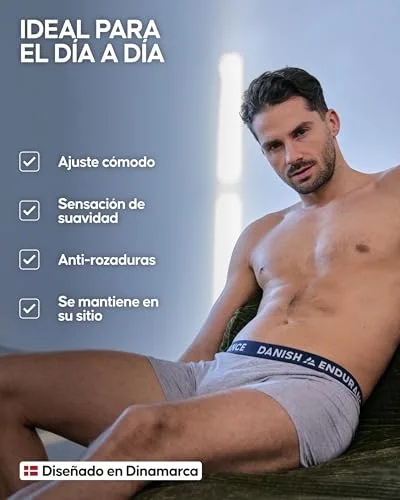 DANISH ENDURANCE ▫️ Cuecas boxer para homem, algodão, embalagens de 3 e 10 3