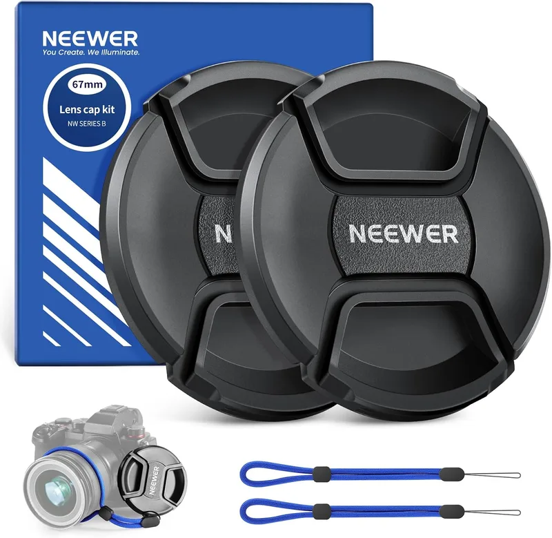 NEEWER ▫️ Kit de tampas para lentes de 67 mm (pacote de 2)