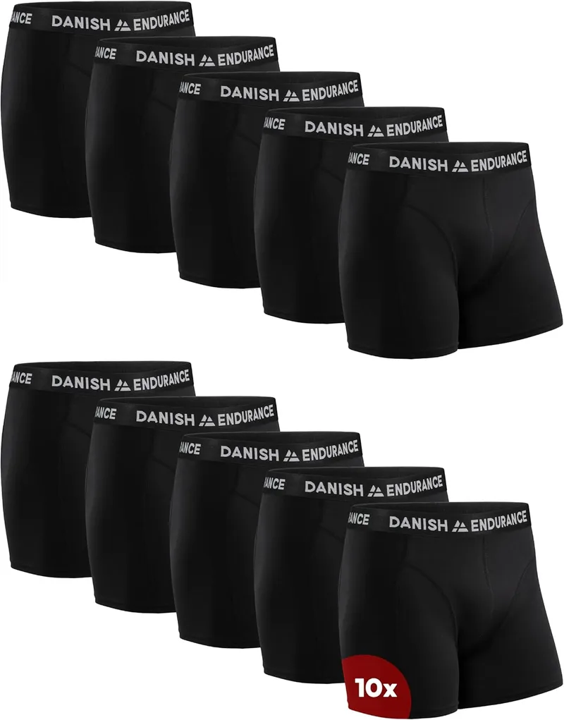 DANISH ENDURANCE ▫️ Cuecas Boxer de Algodão Premium para Homem, Embalagem de 3 e 10 - Roupa de Homem, Roupa Interior