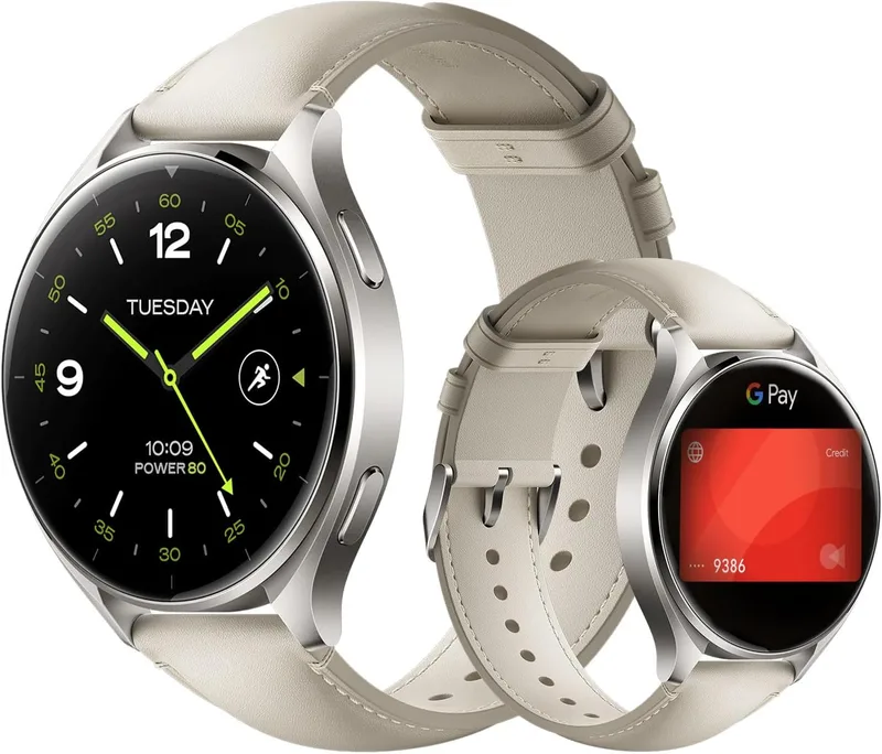 XIAOMI ▫️ Watch 2 Titan - Caixa cinzenta com bracelete em pele branca