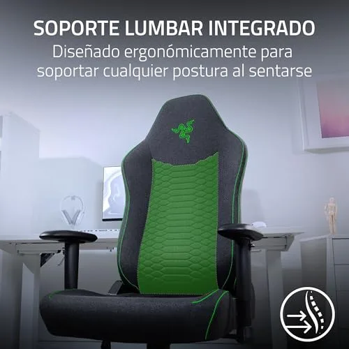 Razer ▫️ Iskur V2 X - Cadeira de jogos essencial com apoio lombar integrado (almofadas moldadas em espuma de alta densidade, apoios de braços 2D, tecido com acabamento suave) Preto 4
